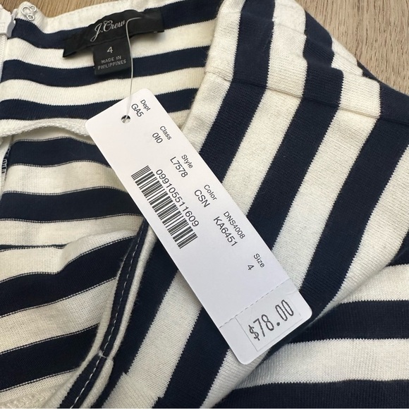 NWT J. Crew Navy and White Striped Midi Pencil Skirt - Picture 8 of 9